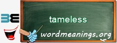 WordMeaning blackboard for tameless